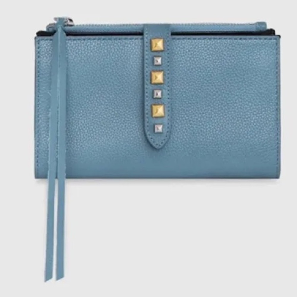 NWOT Rebecca Minkoff Multi Studded Wallet With Chain Strap - Blue